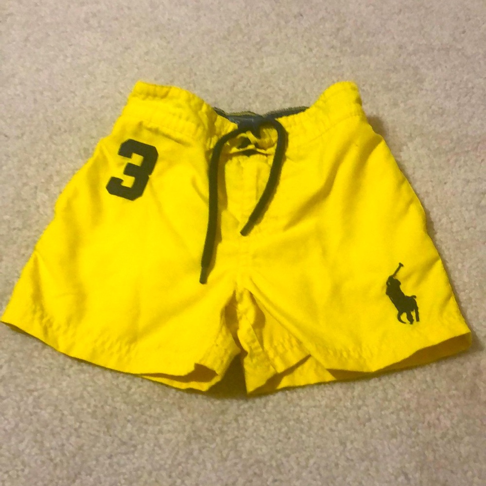 Polo, Ralph Lauren boys swim trunks.
